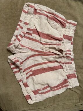 Roxy Pink and White Striped Women's Athletic Shorts